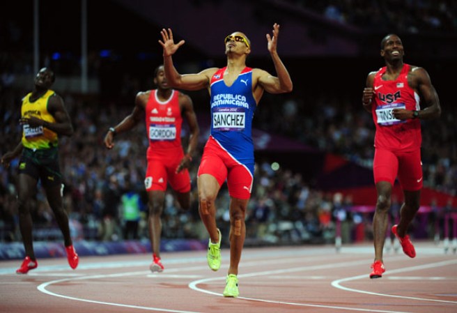El eterno "Súper Sánchez" se impuso el lunes en los 400 metros con vallas en los Juegos de Londres 2012.