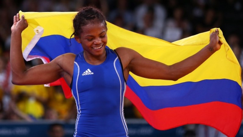 La deportista colombiana Jackeline Rentería se llevo un bronce en la división de 55 kilos la lucha libre.