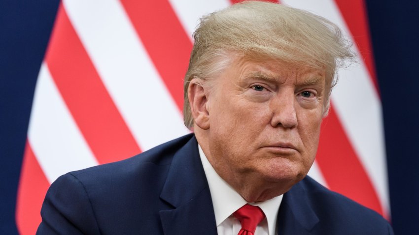 US president Donald Trump attend a bilateral meeting during the World Economic Forum (WEF) annual meeting in Davos, on January 21, 2020. (Photo by Fabrice COFFRINI / AFP) (Photo by FABRICE COFFRINI/AFP via Getty Images)