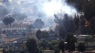 A brush fire burns in San Francisco.