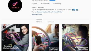 Captura de pantalla de perfil no verificado de aplicación Sara LT, un servicio de taxis de y para mujeres,