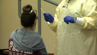A person in Santa Clara County is tested for COVID-19.