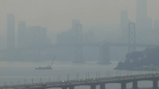 Smoky air over the Bay Bridge.