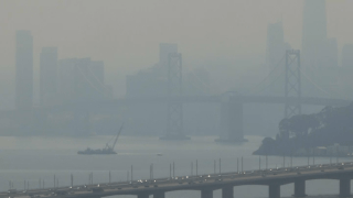 Smoky air over the Bay Bridge.