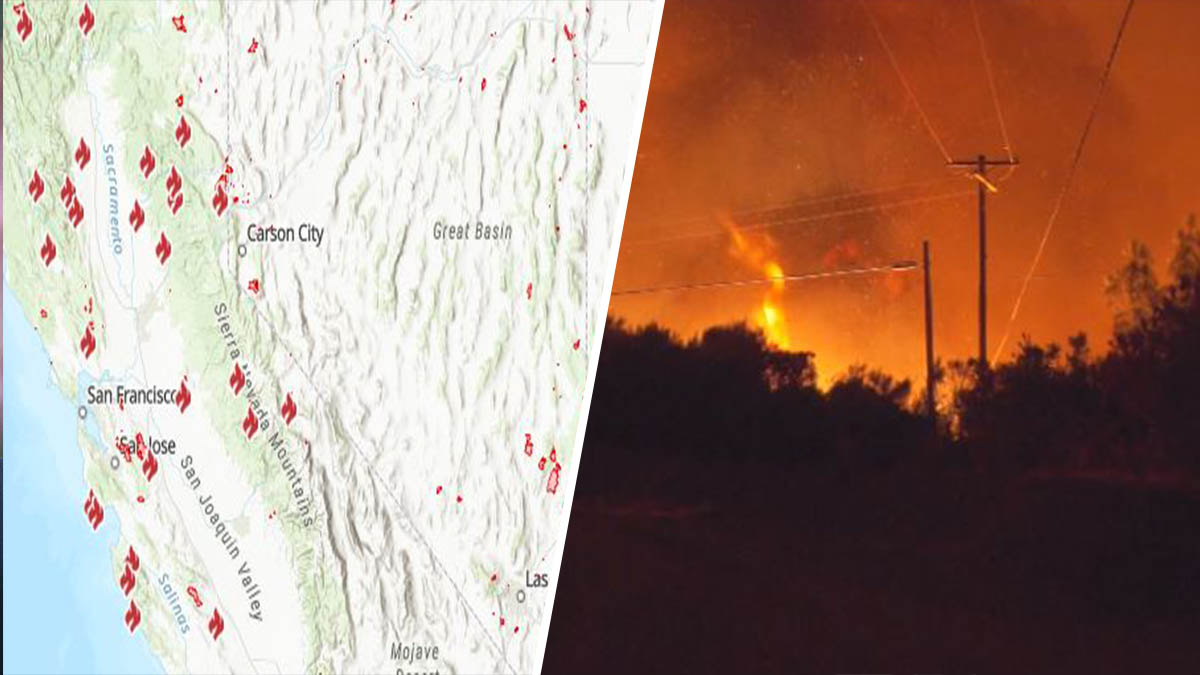 Mapa de incendios que arden en California Telemundo Area de la Bahía 48