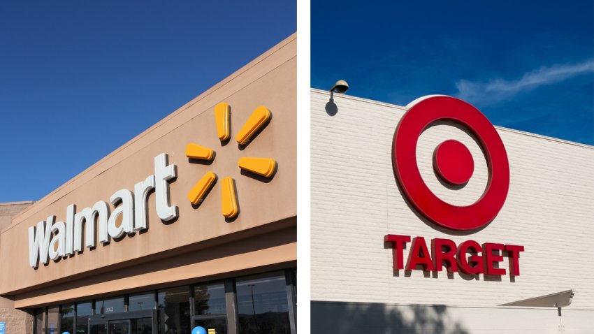 Fachadas de tiendas Walmart y Target.