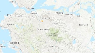 A map from the USGS shows the epicenter of a 3.1 magnitude earthquake.