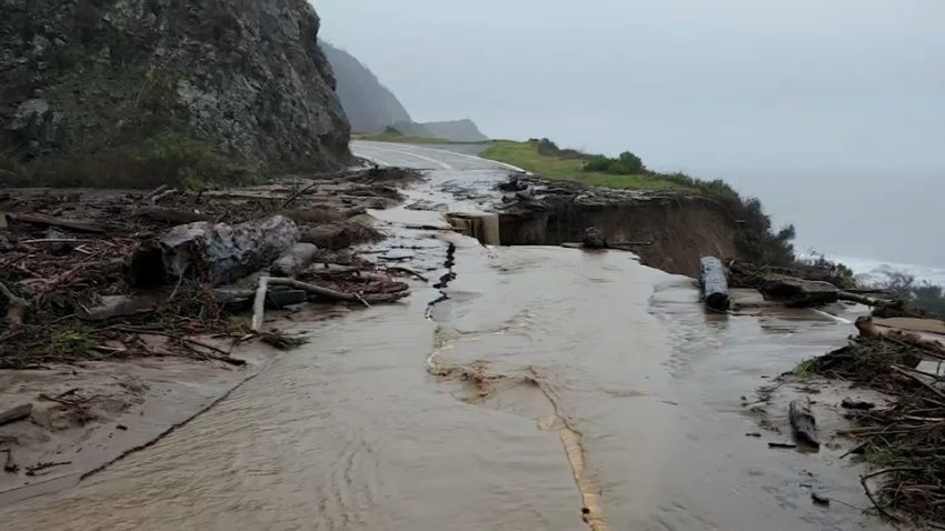 A section of Highway 1 near Big Sur crumbled and the roadway has been shut down indefinitely. (Jan. 29, 2021)