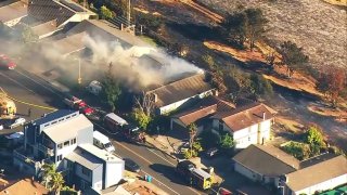 Firefighters battle a fire in Vallejo.