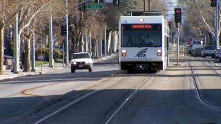 File image of a VTA light rail train.