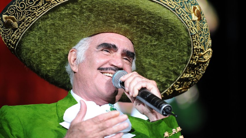 MIAMI – OCTOBER 10:  Mexican singer Vicente Fernandez performs at AmericanAirlines Arena on October 10, 2010 in Miami, Florida.  (Photo by Olivia Salazar/WireImage)