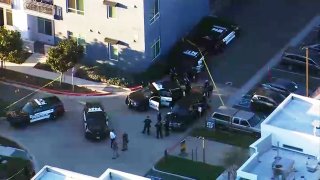Authorities investigate following a police shooting in Pleasanton.