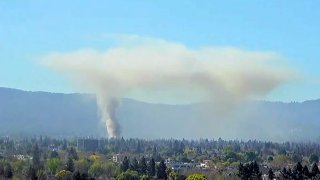 Smoke from a fire burning in Campbell.