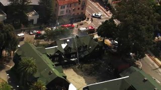 Crews battle a fire in Berkeley.