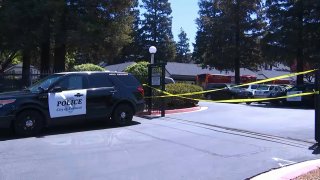 Fremont police and firefighters at the scene of a barricade situation.