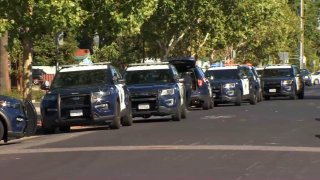 Police investigate a shooting at Hillview Branch Library in San Jose.