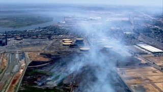 Smoke from the Marsh Fire over a part of Contra Costa County.