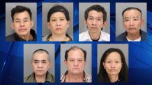 Seven people were arrested at what San José police say was an illegal gambling den in San José on North Capitol Ave. and Avenue B. From left: top – Nhu Huynh, Anita Nguyen, Truong Trang and Dat Nguyen. At bottom – Thang Nguyen, Phuoc Nguyen and Quynh Pham.