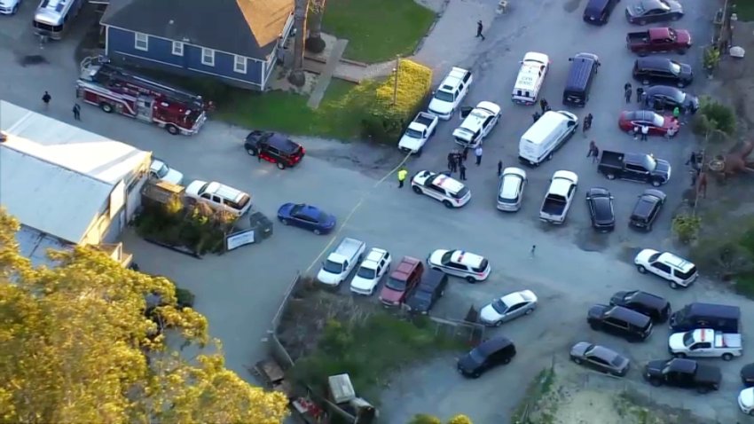 Authorities investigate a mass shooting in Half Moon Bay.