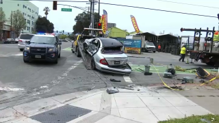 Scene of a crash involving a pedestrian in San Jose.