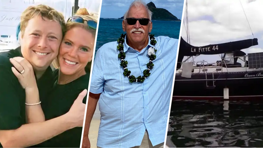 Kerry, Frank (left) and Bill (middle) are missing aboard the O’Briens vessel Ocean Bound (right).
