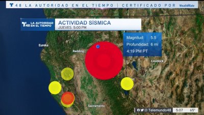 Sismo de magnitud 5.4 al norte de California