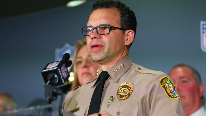 MIAMI, FL – JANUARY 29:  Director of Miami-Dade Police Department Alfredo  Ramirez  speaks during the Super Bowl LIV Public Safety Press Conference on January 29, 2020 at the Hilton Miami downtown in Miami, FL.  (Photo by Rich Graessle/PPI/Icon Sportswire via Getty Images)