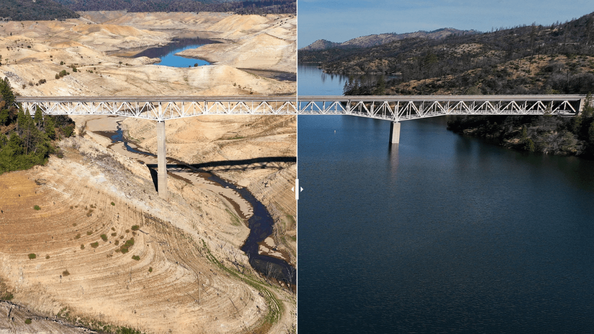 Antes y despúes de la represa de Oroville en California Telemundo Area de la Bahía 48