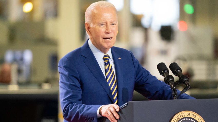 WEST COLUMBIA, SOUTH CAROLINA – JULY 6: President Joe Biden speaks about his economic plan at the Flex LTD manufacturing plant on July 6, 2023 in West Columbia, South Carolina. The president announced a new partnership between Enphase Energy and Flex LTD. (Photo by Sean Rayford/Getty Images)