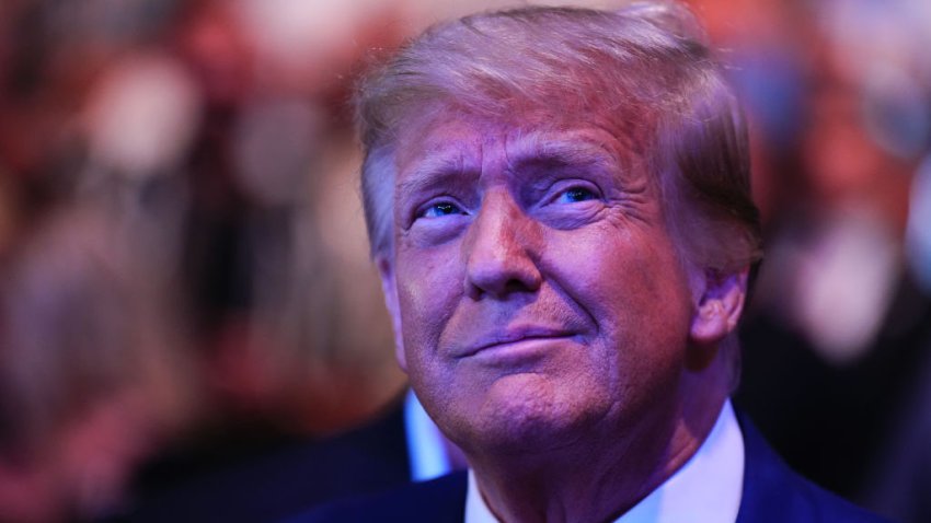 LAS VEGAS, NEVADA – JULY 08: Former United States President Donald Trump attends the UFC 290 event at T-Mobile Arena on July 08, 2023 in Las Vegas, Nevada. (Photo by Chris Unger/Zuffa LLC via Getty Images)