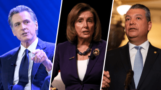 Gavin Newsom, Nancy Pelosi and Alex Padilla.