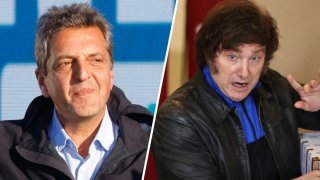 Argentina. Candidatos presidenciales Sergio Massa y Javier Milei