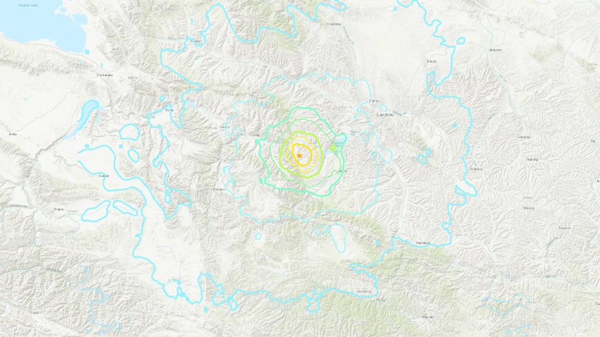 Map of the epicenter of China's earthquake on Dec. 18