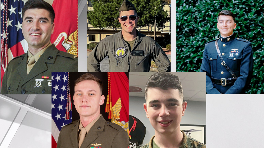 Top left: Capt. Jack Casey; top center: Capt. Benjamin Moulton; top right: Capt. Miguel Nava; bottom left: Sgt. Alec Langen; bottom right: Lance Cpl. Donovan Davis.