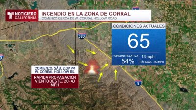 Incendio entre Tracy y Livermore consume 12,500 acres; se mantienen órdenes de evacuación