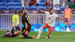 Sofia Smith celebra su gol ante Alemania este martes en Lyon, Francia.