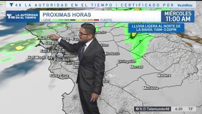 Lluvias leves al norte de la bahía para el miércoles