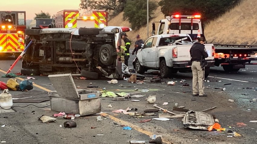 Authorities investigate a deadly crash on Interstate 680 in Walnut Creek.