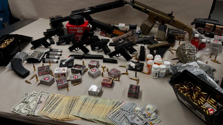 Guns, drugs and cash seized ina recent San Jose police bust. (Jan. 6, 2025)