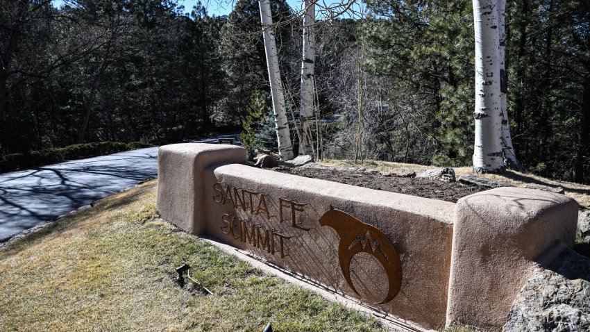 A general view of the entrance to the Santa Fe Summit neighborhood where late US actor Gene Hackman lived, in Santa Fe, New Mexico, on February 28, 2025. Authorities will provide on February 28, 2025 an update about their investigation into the deaths of Oscar-winning cinema giant Gene Hackman and his wife, who were found dead in their home in circumstances police are calling “suspicious.” The bodies of Hackman, 95, and his classical pianist wife Betsy Arakawa, 63, along with that of a pet dog, were discovered at their property in New Mexico on February 26, 2025. (Photo by RONALDO SCHEMIDT / AFP) (Photo by RONALDO SCHEMIDT/AFP via Getty Images)
