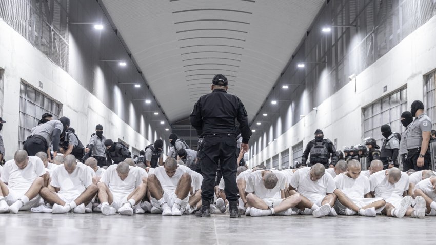 TECOLUCA, EL SALVADOR – MARCH 16: In this handout photo provided by the Salvadoran government, inmates allegedly linked to criminal organizations gather on the floor at CECOT on March 16, 2025 in Tecoluca, El Salvador. Trump’s administration deported 238 alleged members of the Venezuelan criminal organizations ‘Tren De Aragua’ and Mara Salvatrucha with only 23 being members of the Mara. Nayib Bukele president of El Salvador announced that his government will receive the alleged members of the gang to be taken to CECOT. On February of 2023 El Salvador inaugurated Latin America’s largest prison as part of President Nayib Bukele’s plan to fight gangs. (Photo by Salvadoran Government via Getty Images)