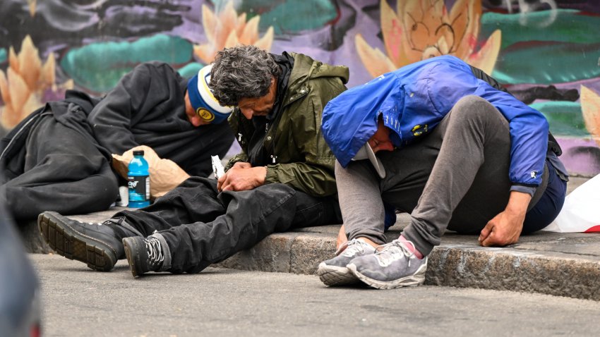 SAN FRANCISCO, UNITED STATES – MAY 16: Homeless people are seen as the City fighting with fentanyl problems in San Francisco, California, United States on May 16, 2024. (Photo by Tayfun Coskun/Anadolu via Getty Images)