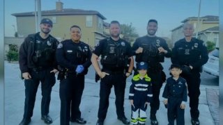 Westminster police officers pose.