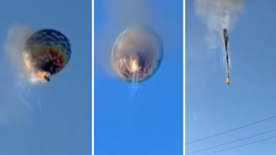 Aterrador video: globo aerostático estalla en llamas y se desploma, al menos 8 muertos