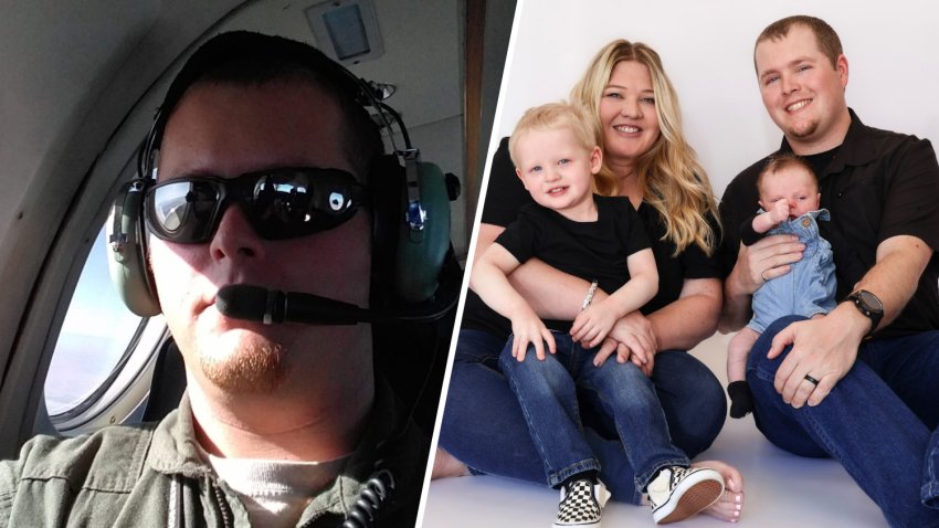 Jeromy Smith is pictured with his wife and two children.