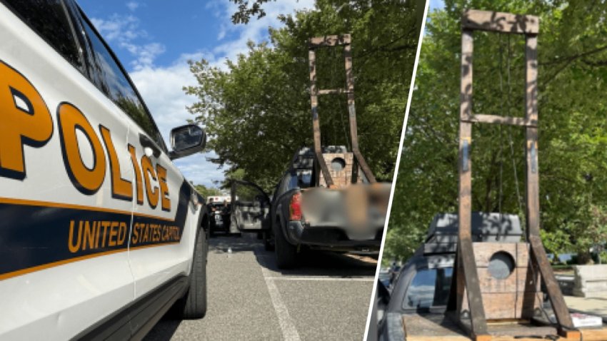 Los agentes se percataron de la guillotina cuando encontraron la camioneta estacionada ilegalmente.