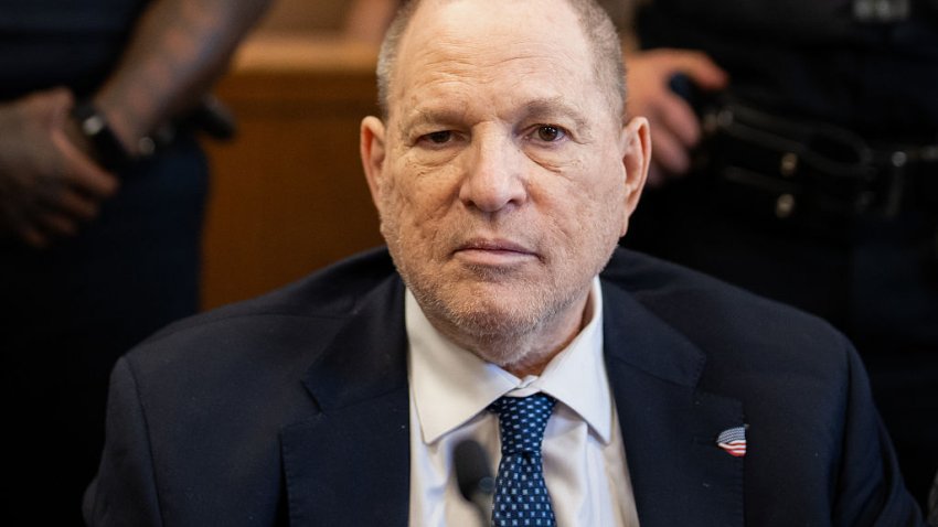 Harvey Weinstein, former co-chairman of the Weinstein Co., at Manhattan criminal court in New York, US, on Thursday, June 25, 2026. In May Weinstein’s rape retrial ended in a hung jury for the second time, leaving uncertainty over the case even as Weinstein faces decades behind bars for prior convictions. Photographer: Adam Gray/Bloomberg via Getty Images
